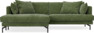 Harper - 4-sits med schäslong XL vänster - Grön