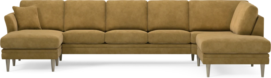 Eden - 3-sits soffa med schäslong vänster och divan höger - Gul