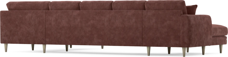 Eden - 3-sits soffa med schäslong vänster och divan höger - Röd