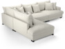 Rossi - 3-sits soffa med divan vänster - Vit