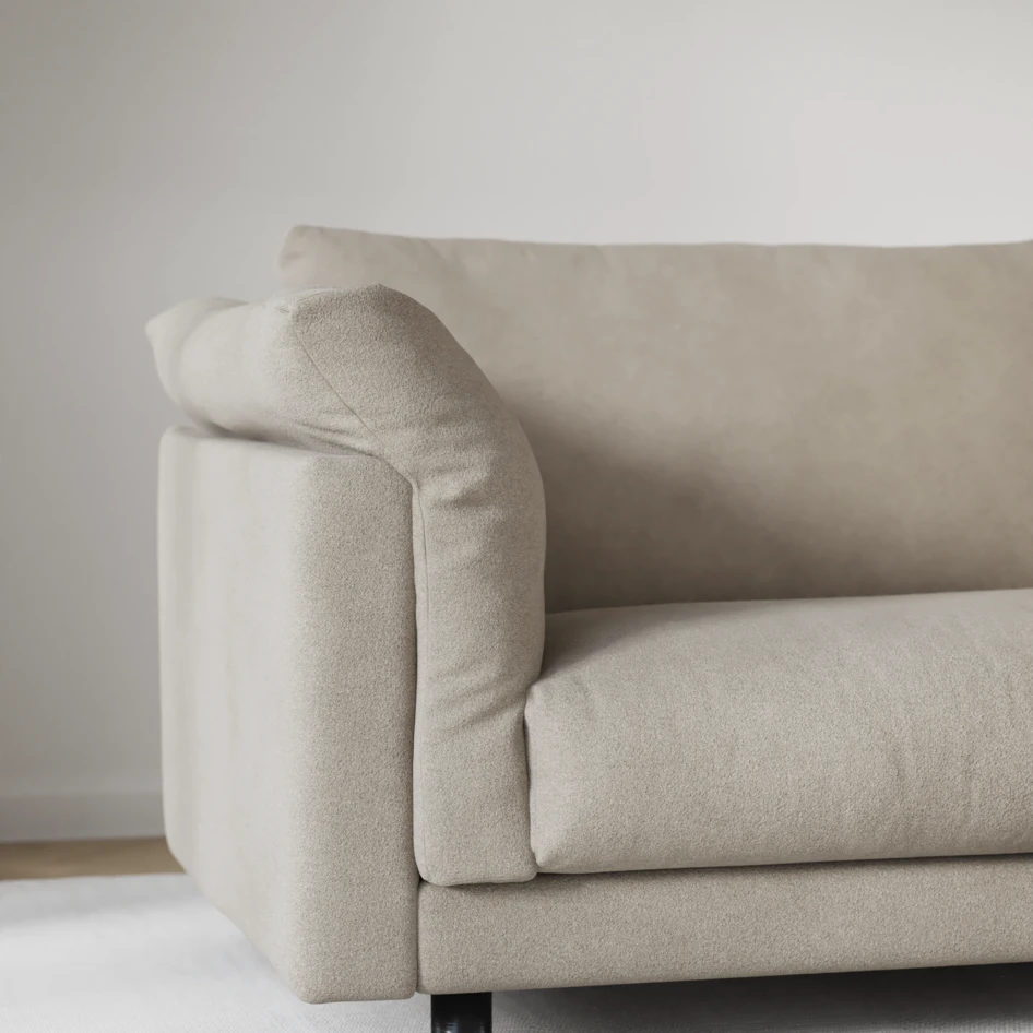 Cherrie - 3-sits soffa, hel dyna, fast klädsel - Beige