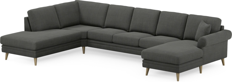 Eden - 3-sits soffa med divan vänster och schäslong höger - Grå