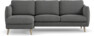 Madison Lux - 2-sits soffa med schäslong vänster - Grå