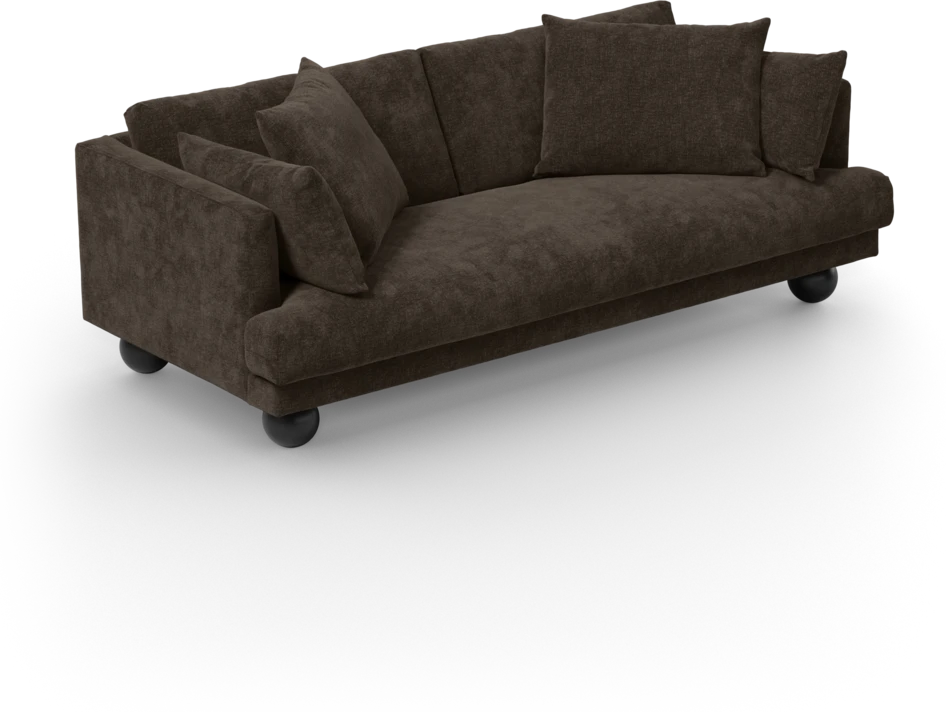 Harper - 3-sits soffa, hel dyna - Brun