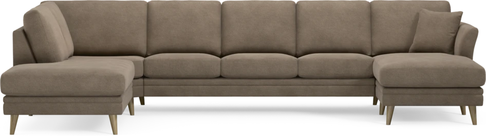 Eden - 3-sits soffa med divan vänster och schäslong höger - Brun