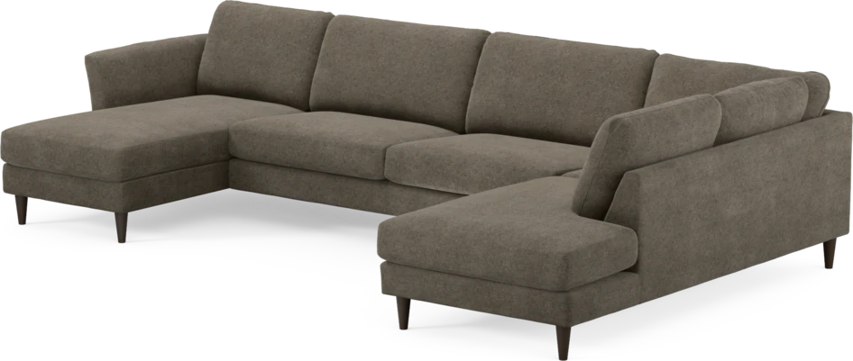 Bridge - 3-sits soffa med schäslong vänster och divan höger - Brun