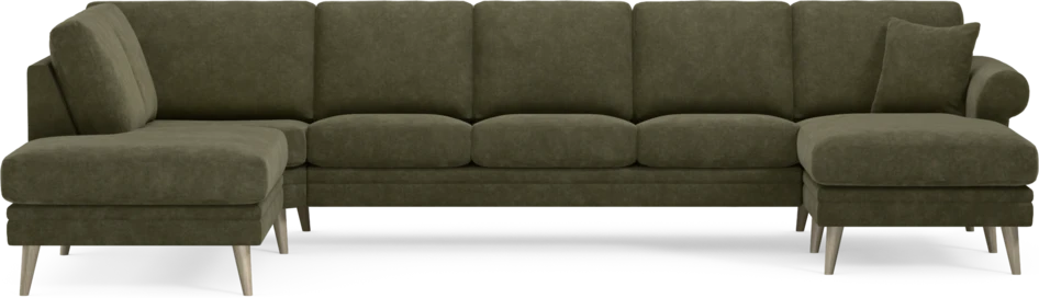 Eden - 3-sits soffa med divan vänster och schäslong höger - Grön