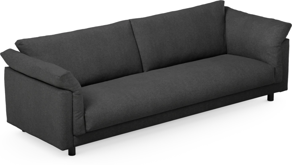 Cherrie - 4-sits soffa, hel dyna, fast klädsel - Svart