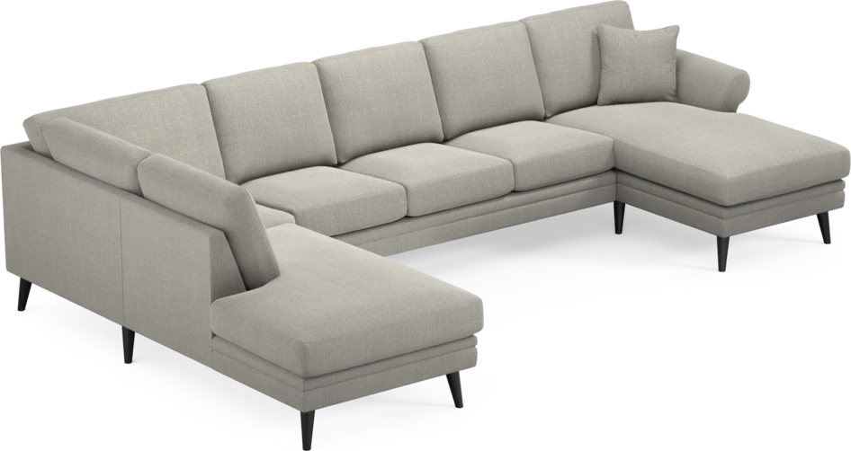 Eden - 3-sits soffa med divan vänster och schäslong höger - Grå