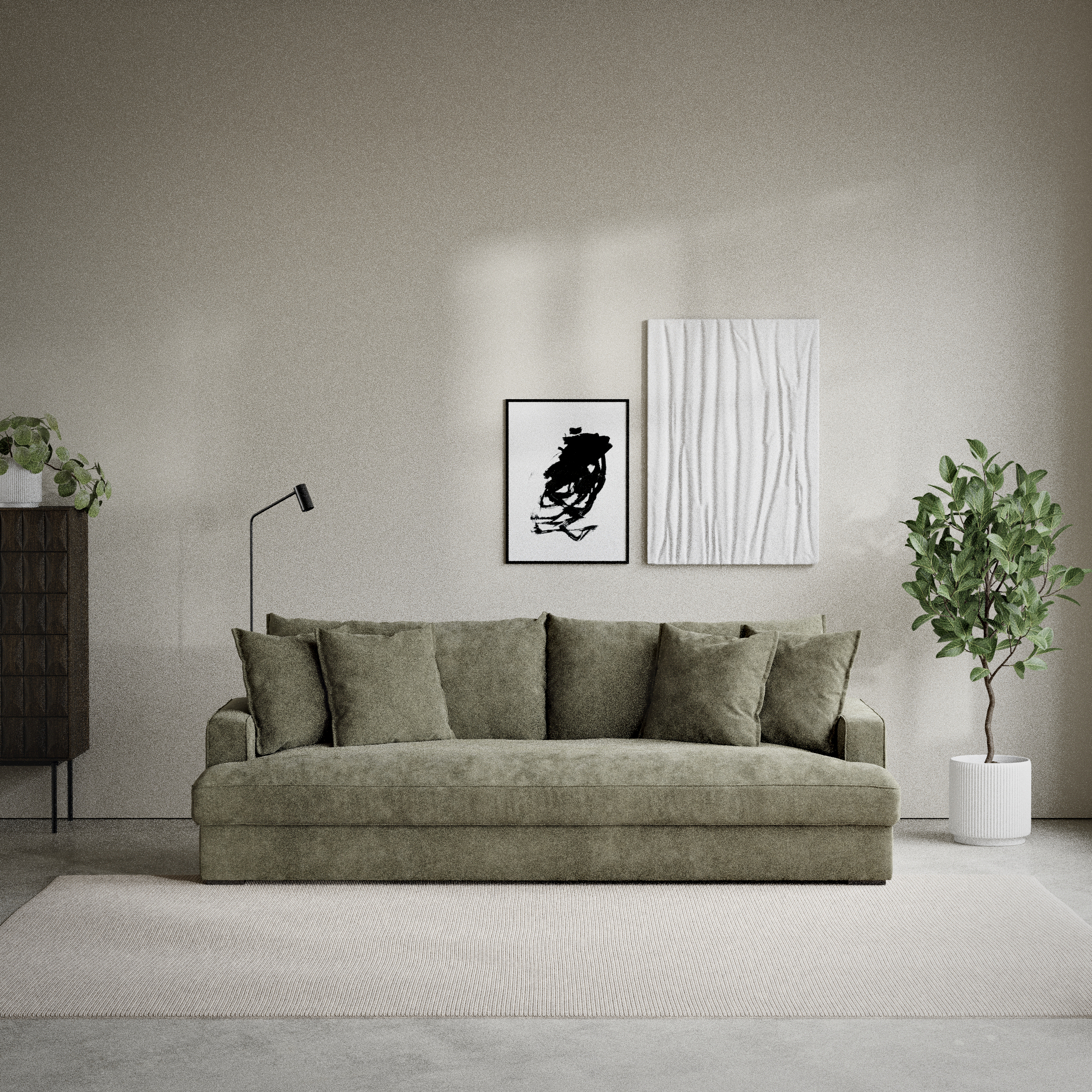 Mila - 4-sits soffa, hel dyna - inspiration