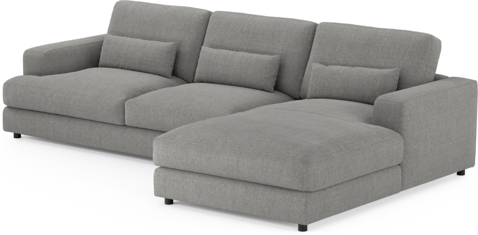 Noma - 3-sits soffa med schäslong höger - Grå