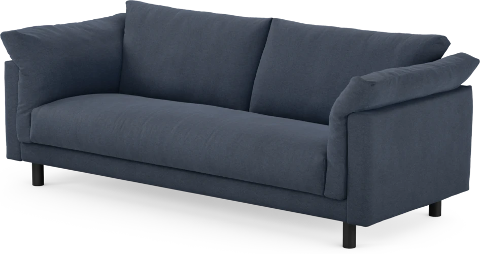 Cherrie - 3-sits soffa, hel dyna, fast klädsel - Blå