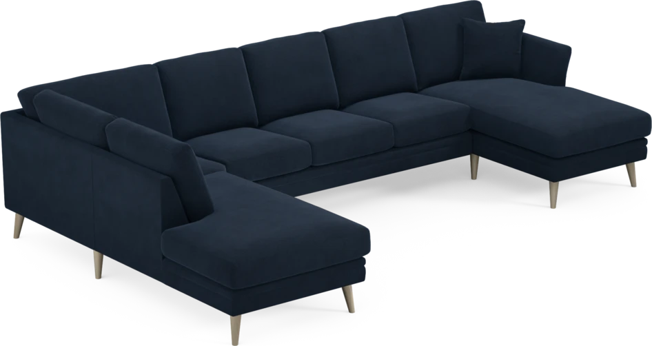 Eden - 3-sits soffa med divan vänster och schäslong höger - Blå