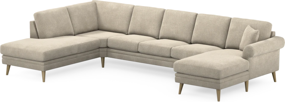 Eden - 3-sits soffa med divan vänster och schäslong höger - Beige