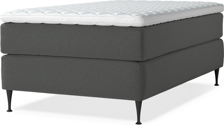 Delux Exclusive - Kontinentalsäng, enkelsäng 120 cm med bäddmadrass - Grå