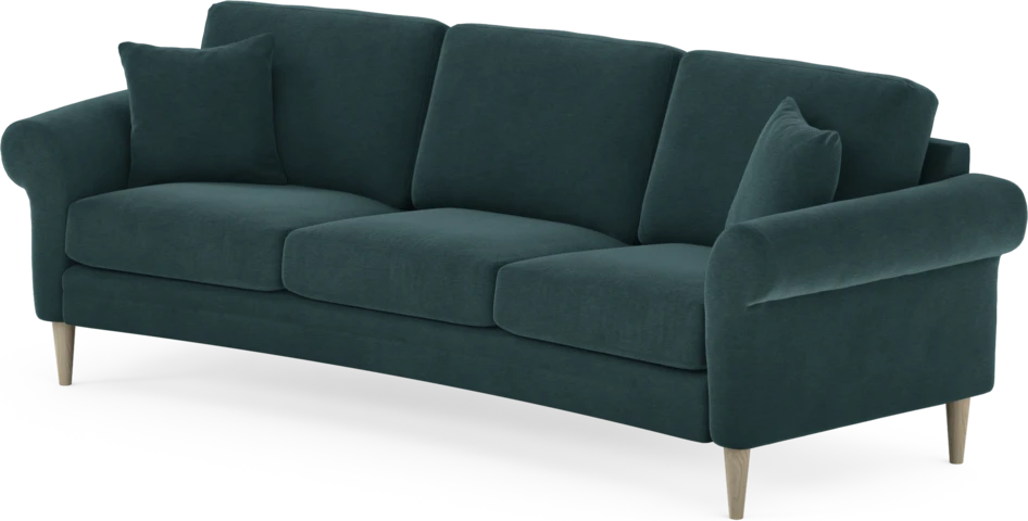 Eden - 3-sits soffa svängd - Blå