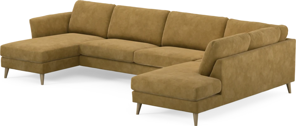 Bridge - 3-sits soffa med schäslong vänster och divan höger - Gul