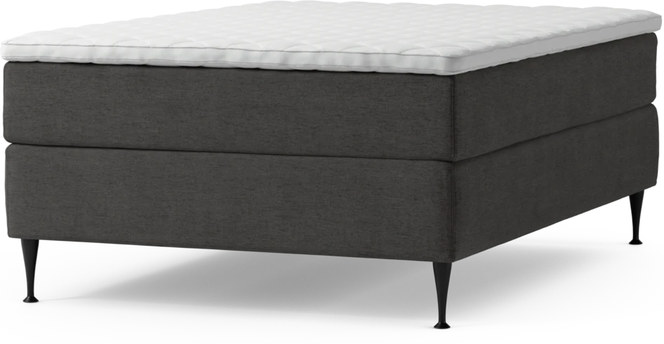 Delux Exclusive - Kontinentalsäng, enkelsäng 140 cm med bäddmadrass och sängben - Grå