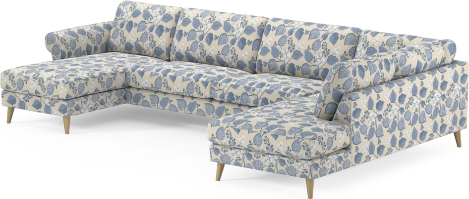 Bridge - 3-sits soffa med schäslong vänster och divan höger - Blå