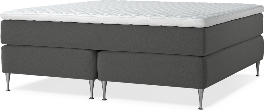 Delux Exclusive - Kontinentalsäng, dubbelsäng med bäddmadrass - Grå