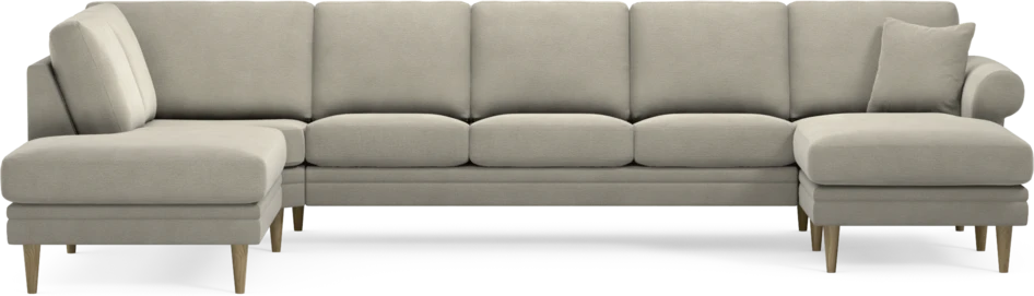 Eden - 3-sits soffa med divan vänster och schäslong höger - Brun