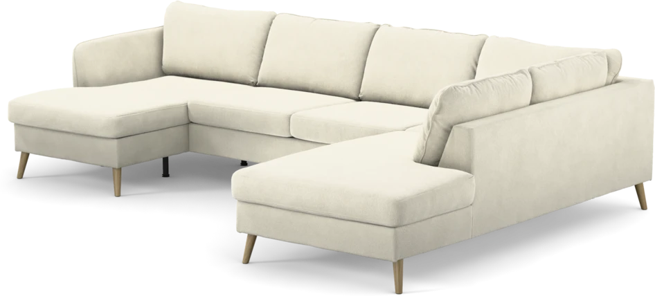County - 3-sits soffa med schäslong vänster och divan höger - Vit