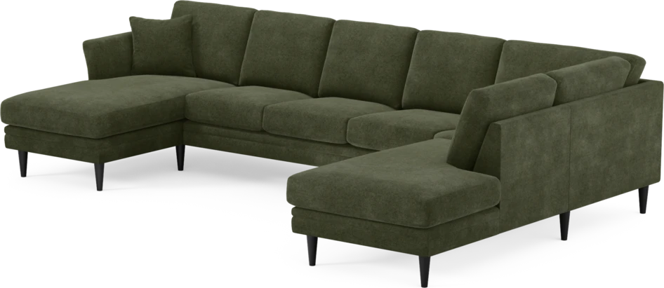 Eden - 3-sits soffa med schäslong vänster och divan höger - Grön