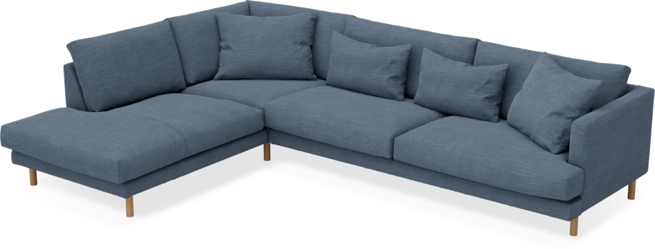 Harper - 3-sits soffa med divan vänster - Blå