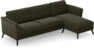 Bridge - 3-sits soffa med schäslong höger - Grön