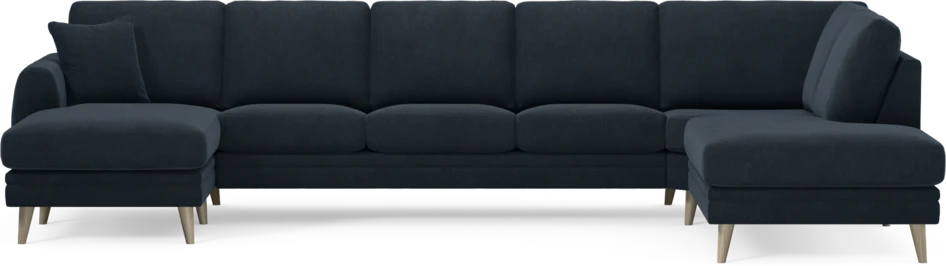 Eden - 3-sits soffa med schäslong vänster och divan höger - Blå