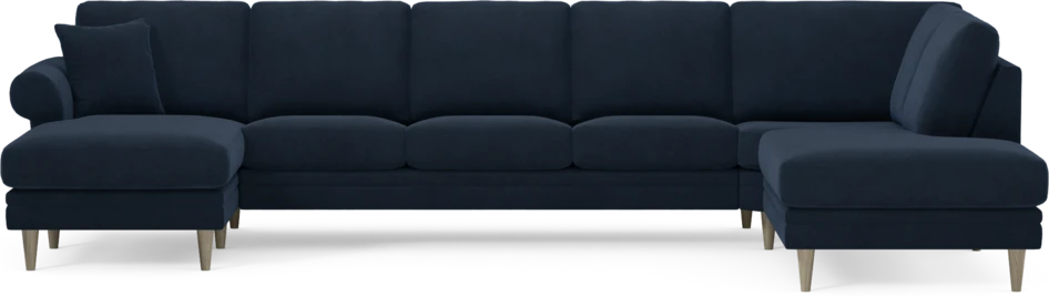 Eden - 3-sits soffa med schäslong vänster och divan höger - Blå