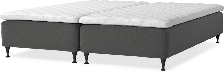 Delux Sense - Ramsäng, dubbelsäng med bäddmadrass - Grå