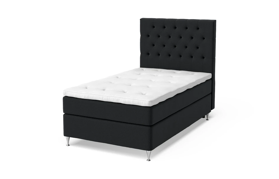 Sleep Delux - Kontinentalsäng, enkelsäng med bäddmadrass Sleep Delux vit - Svart