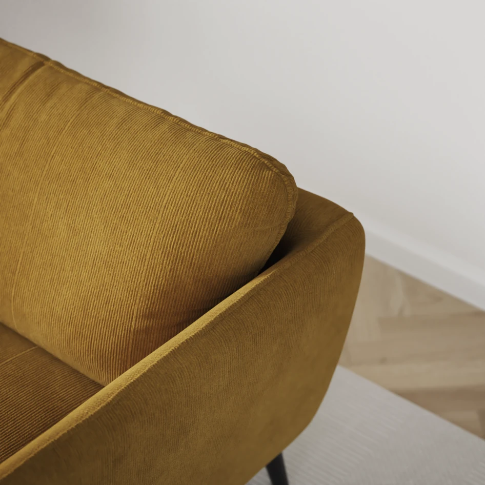 Madison Lux - 2-sits soffa med divan vänster och höger - Gul