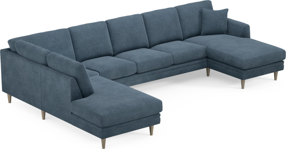 Eden - 3-sits soffa med divan vänster och schäslong höger - Blå