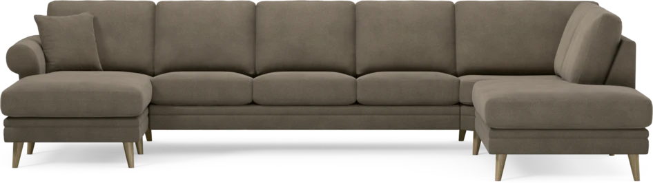 Eden - 3-sits soffa med schäslong vänster och divan höger - Beige