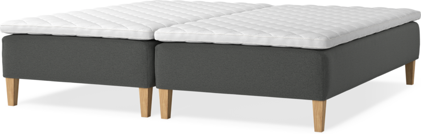 Delux Sense - Ramsäng, dubbelsäng med bäddmadrass - Grå