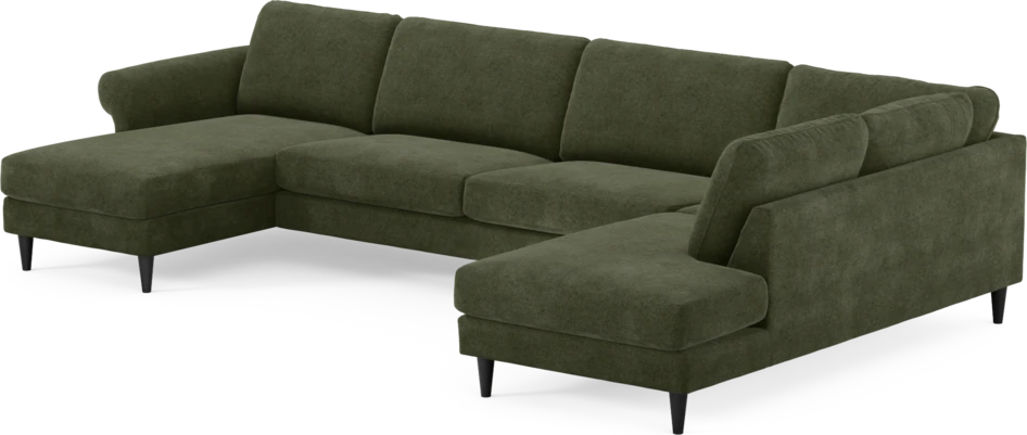 Bridge - 3-sits soffa med schäslong vänster och divan höger - Grön