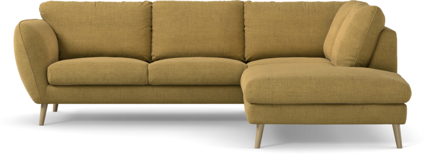 Madison - 2-sits soffa med divan höger - Gul