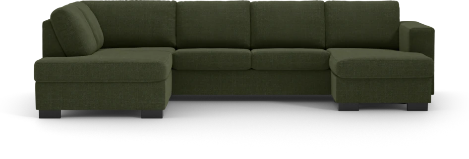 Nevada - 3-sits soffa med divan vänster och schäslong höger - Grön