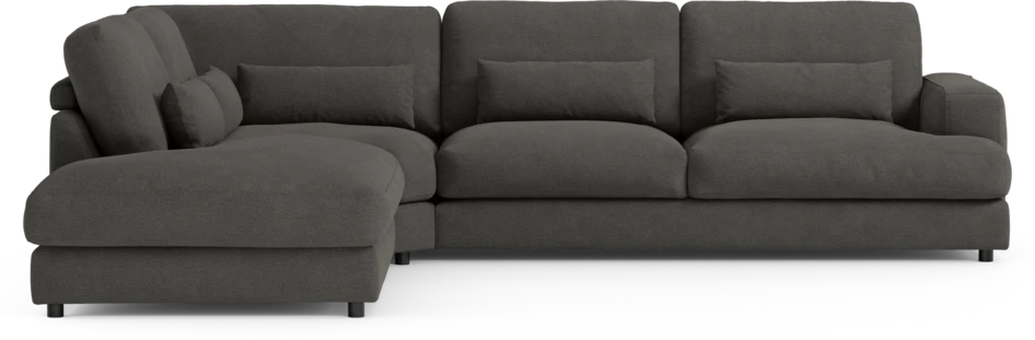 Noma - 3-sits soffa med divan vänster - Brun