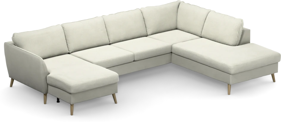 County - 3-sits soffa med schäslong vänster och divan höger - Vit