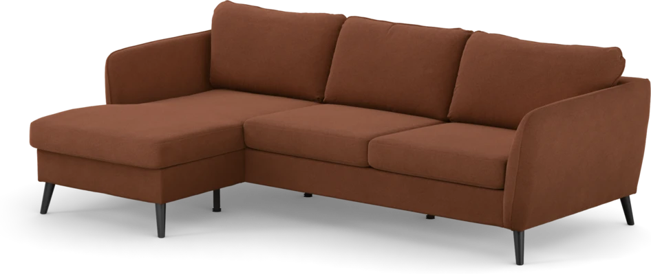 County - 3-sits soffa med flyttbar schäslong - Orange