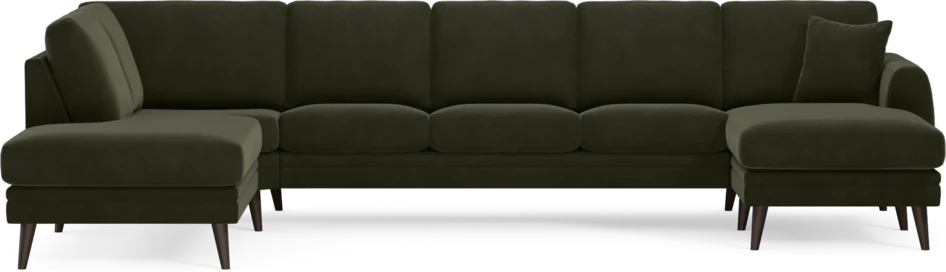 Eden - 3-sits soffa med divan vänster och schäslong höger - Grön