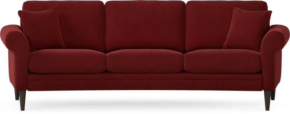 Eden - 3-sits soffa svängd - Röd