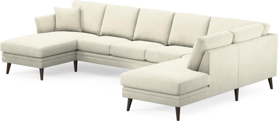 Eden - 3-sits soffa med schäslong vänster och divan höger - Vit