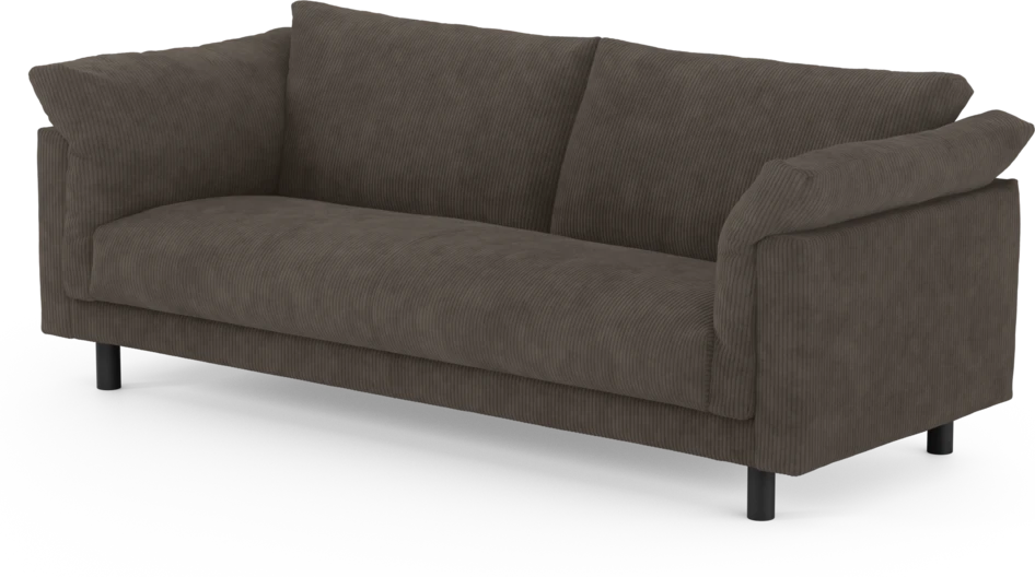 Cherrie - 3-sits soffa, hel dyna, fast klädsel - Brun