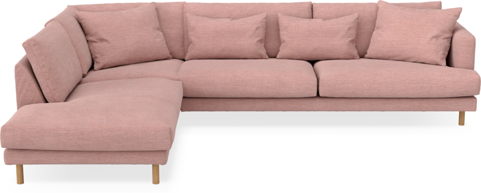 Harper - 3-sits soffa med divan vänster - Rosa