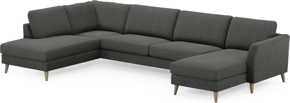 Bridge - 3-sits soffa med divan vänster och schäslong höger - Grå