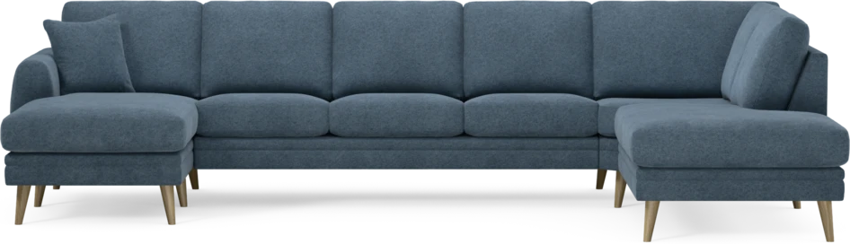 Eden - 3-sits soffa med schäslong vänster och divan höger - Blå
